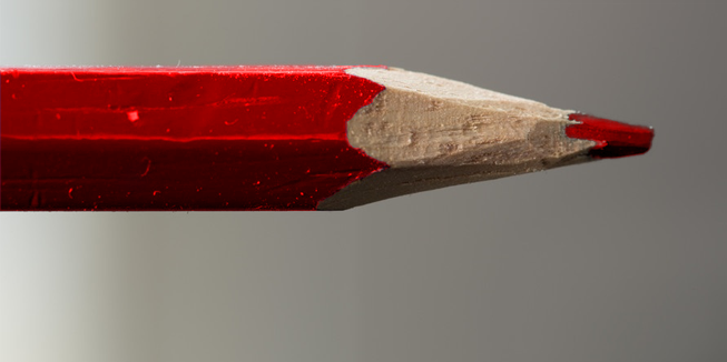 Foto van een rood stempotlood.