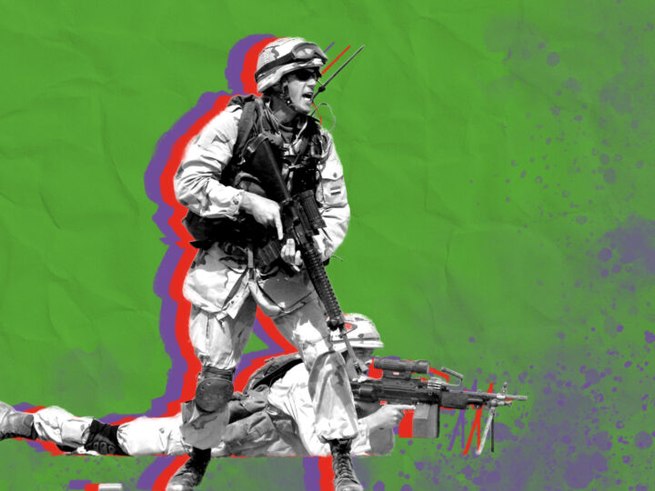 Twee Nederlandse soldaten in Irak